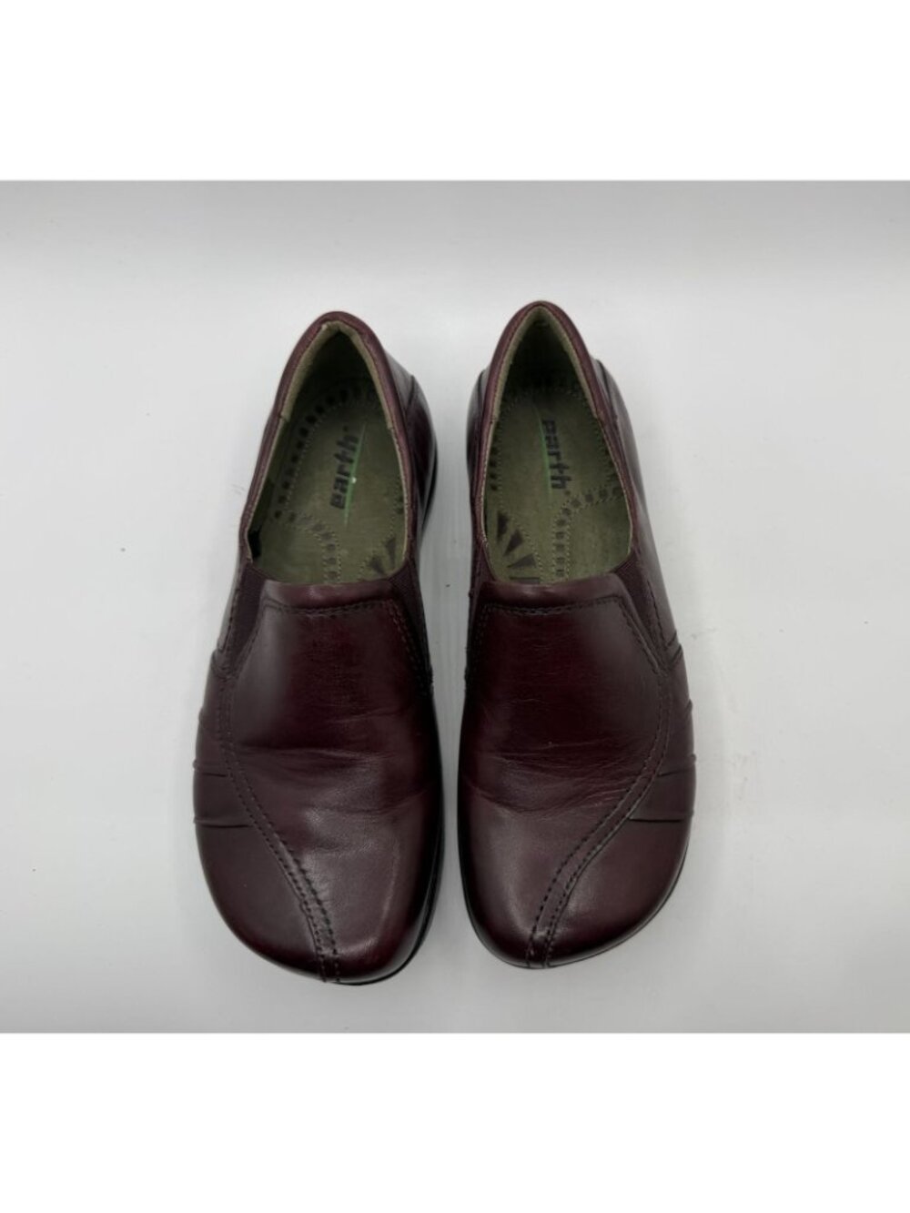 Earth Origins Loafers Women Size 5B Leather Plum Preppy Minimalist Work Shoes - Picture 3 of 13